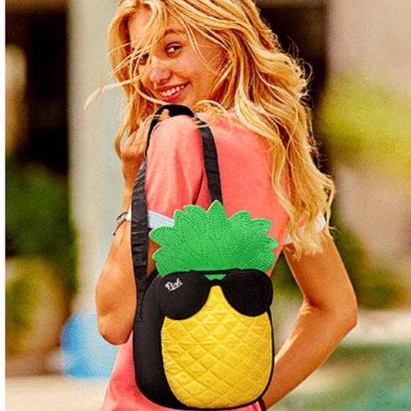 PINK Victoria's Secret Handbags - VS Pink Logo pineapple Cooler Crossbody bag
